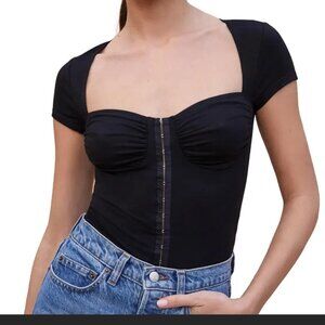 Reformation Black Crop Top